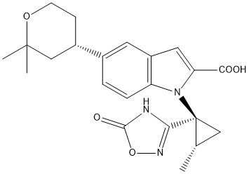 5-[(S)-2,2-二甲基四氫-2H-吡喃-4-基]-1-[(1S,2S)-2-甲基-1-(5-氧代-4,5-二氫-1,2,4-噁二唑-3-基)環丙基]-1H-吲哚-2-甲酸